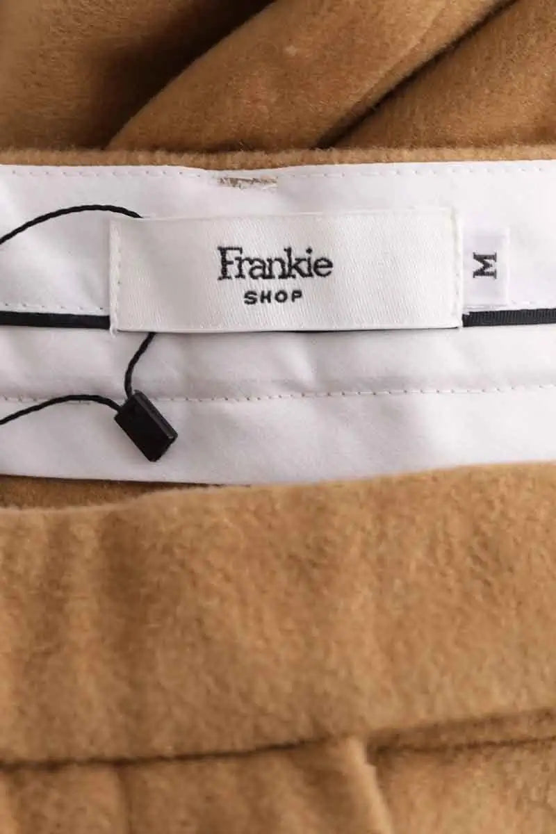 Pantalon large The Frankie Shop Marron en Laine