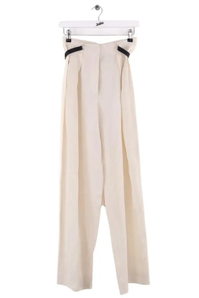 Pantalon large The Row Ecru en Soie, taille M - Seconde Main