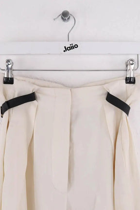 Pantalon large The Row Ecru en Soie