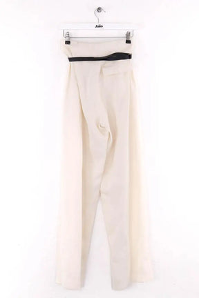Pantalon large The Row Ecru en Soie