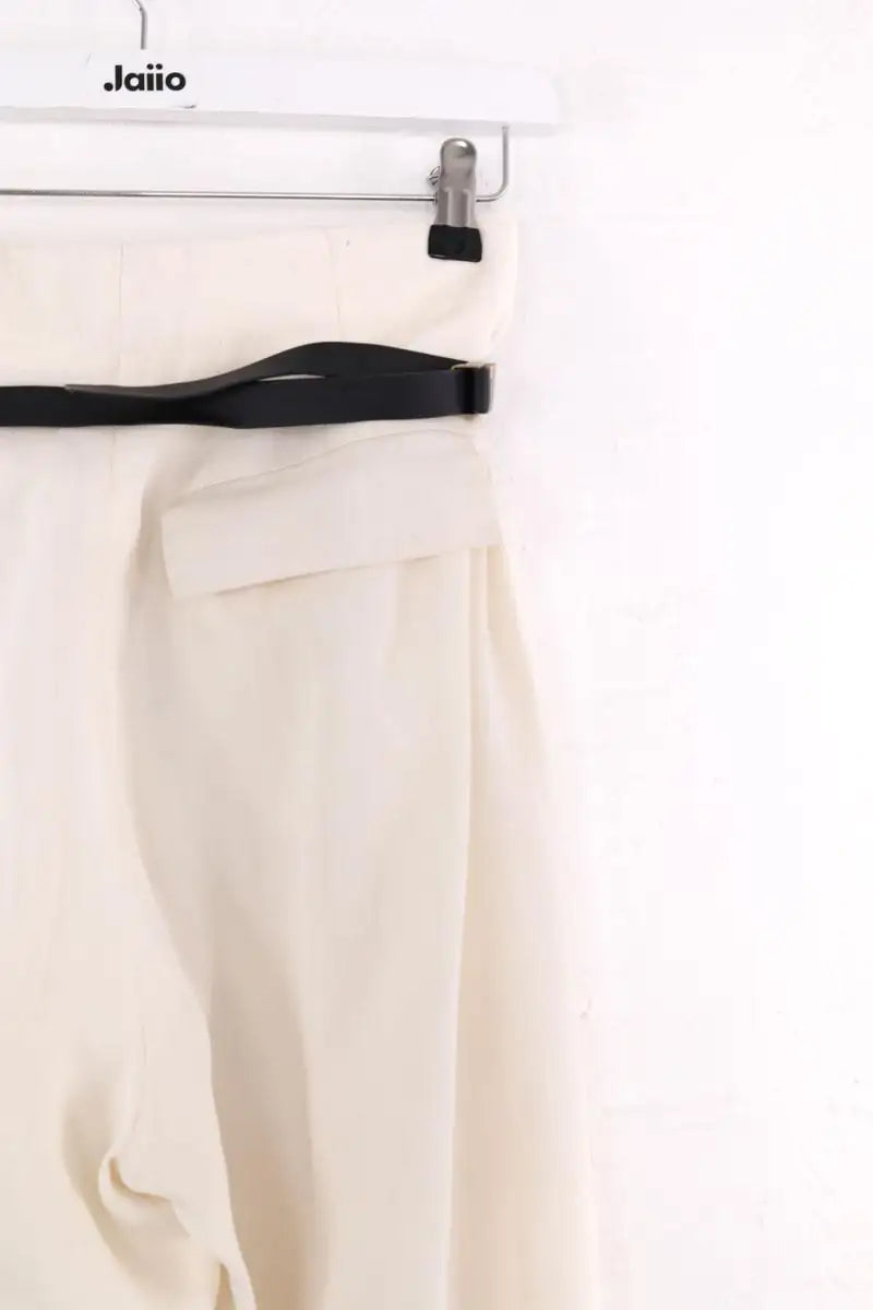Pantalon large The Row Ecru en Soie