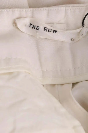 Pantalon large The Row Ecru en Soie