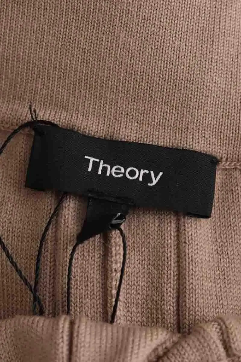 Pantalon large Theory Camel en Laine