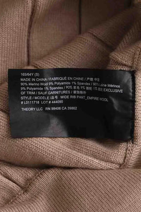 Pantalon large Theory Camel en Laine