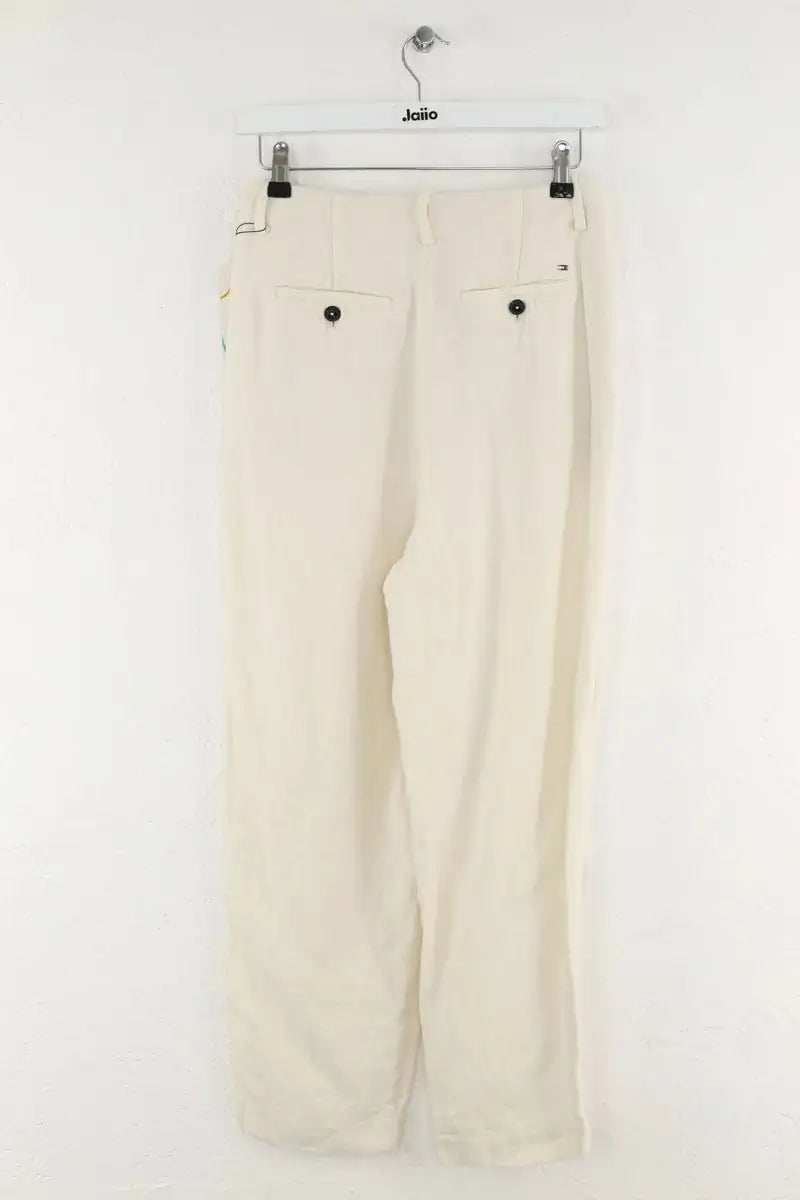 Pantalon large Tommy Hilfiger Blanc en Lin