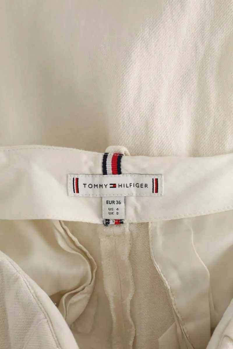 Pantalon large Tommy Hilfiger Blanc en Lin
