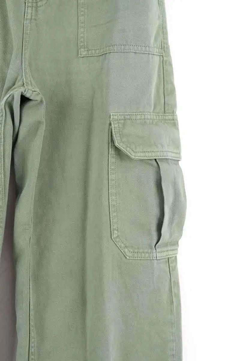 Pantalon large Tresse Kaki en Coton