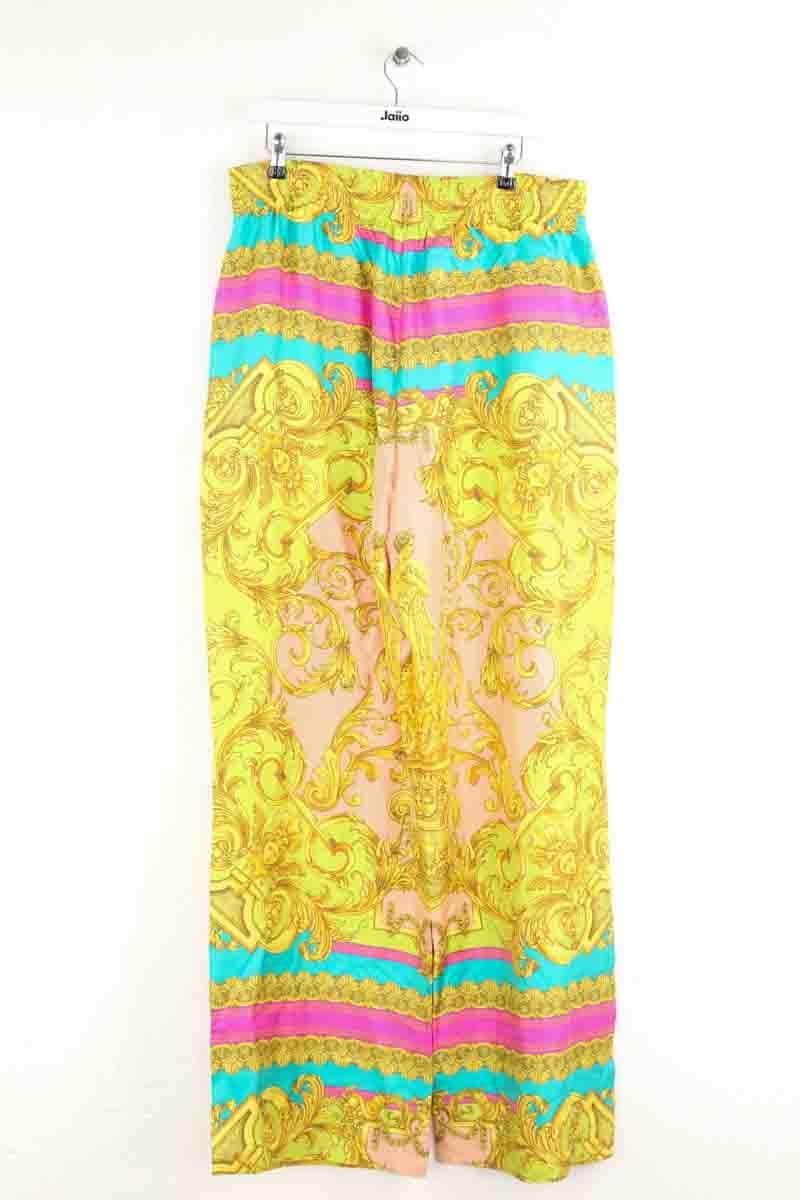 Pantalon large Versace Jaune en Soie