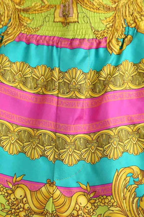 Pantalon large Versace Jaune en Soie