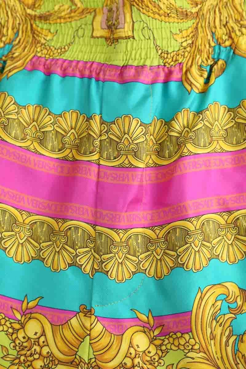 Pantalon large Versace Jaune en Soie