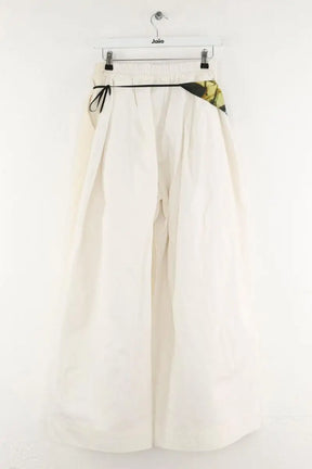 Pantalon large White Canvas Beige en Coton