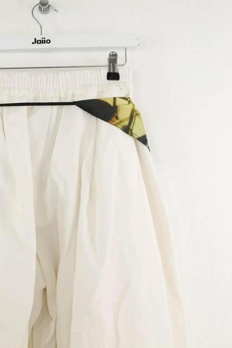 Pantalon large White Canvas Beige en Coton