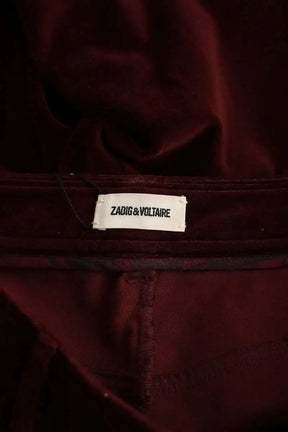 Pantalon large Zadig & Voltaire Bordeaux en Velours