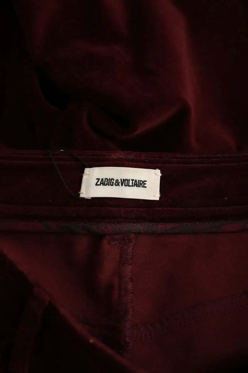 Pantalon large Zadig & Voltaire Bordeaux en Velours