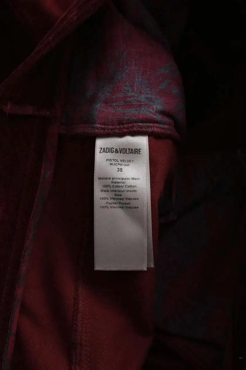 Pantalon large Zadig & Voltaire Bordeaux en Velours