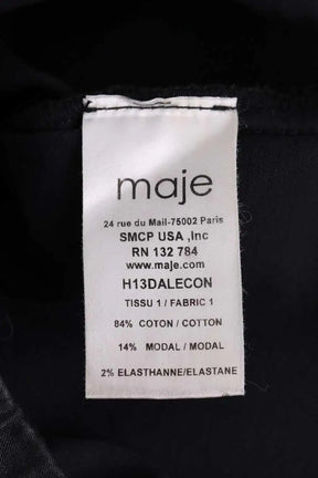Pantalon Maje Noir en Coton