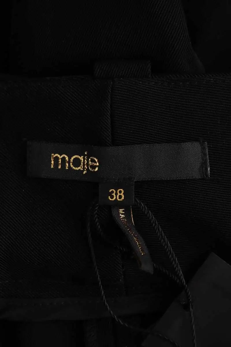 Pantalon Maje Noir en Coton