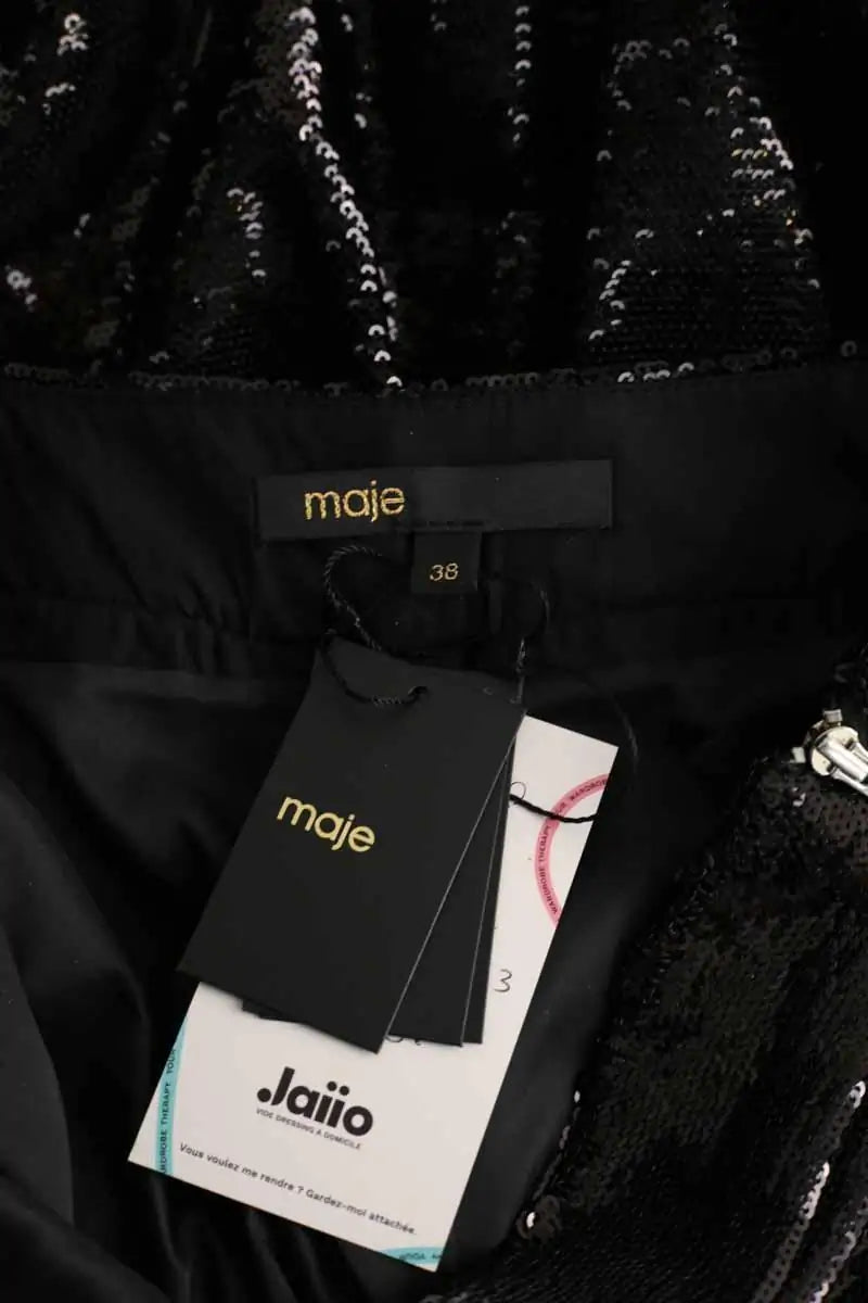 Pantalon Maje Party Noir en Synthétique