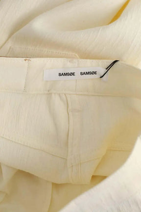 Pantalon Samsoe Samsoe Ecru en Coton