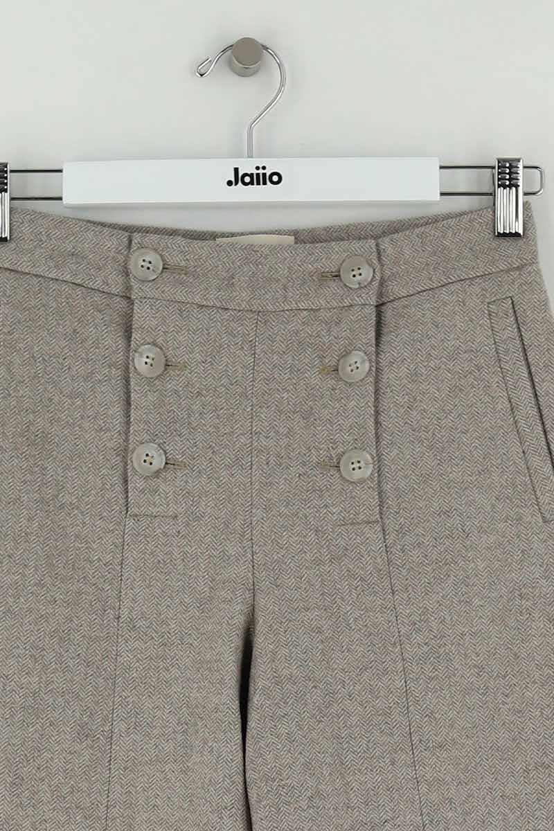 Pantalon Sézane Gris en Laine
