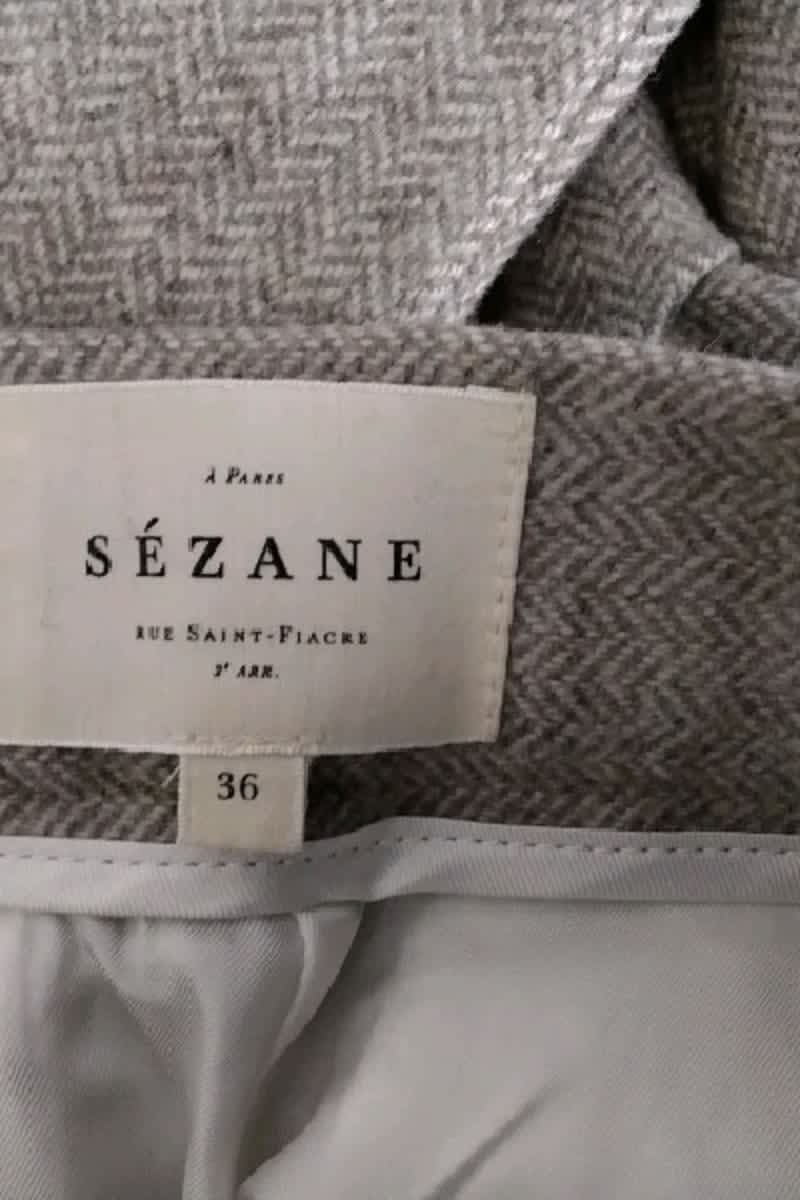 Pantalon Sézane Gris en Laine