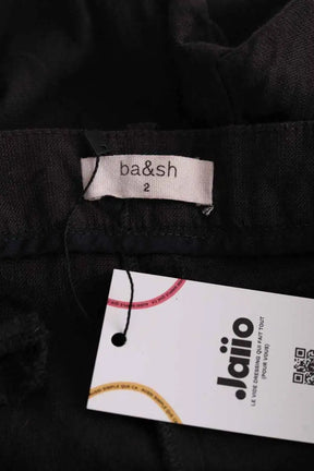 Pantalon slim Ba&Sh Noir en Lin