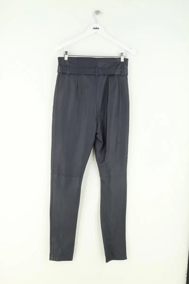 Pantalon slim Belair Marine en Cuir