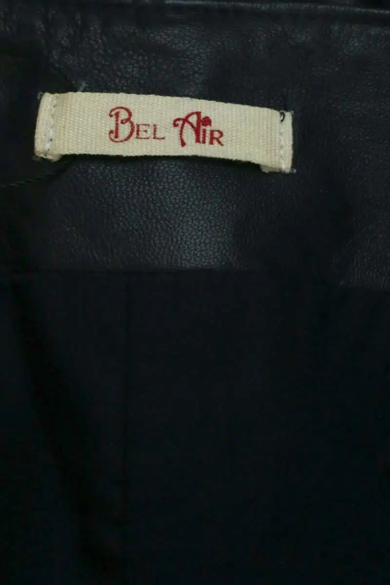 Pantalon slim Belair Marine en Cuir