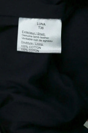 Pantalon slim Belair Marine en Cuir