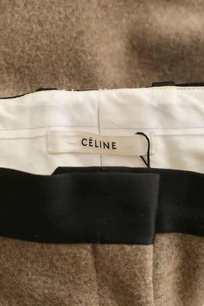 Pantalon slim Celine Marron en Laine