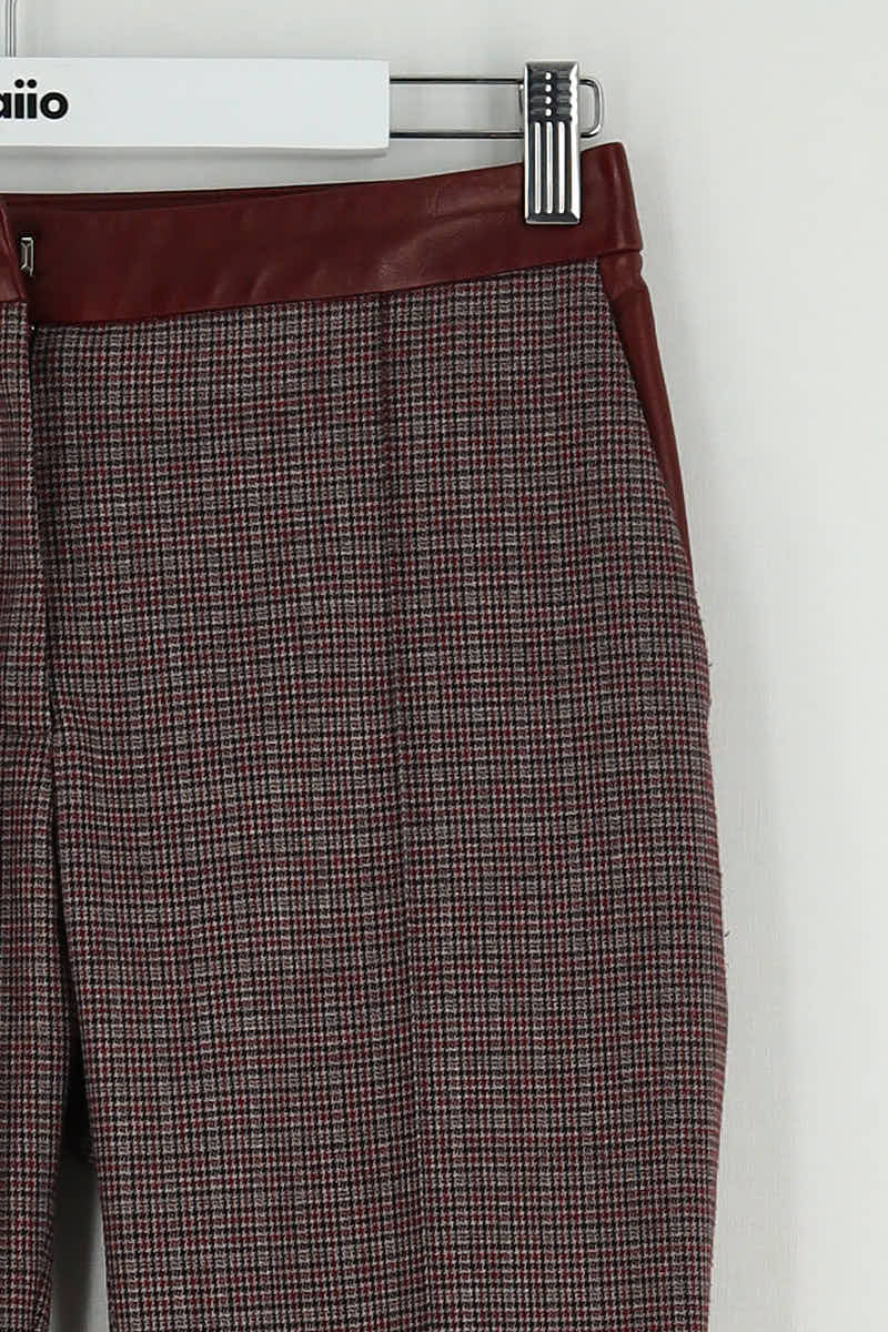 Pantalon slim Claudie Pierlot Bordeaux en Polyester