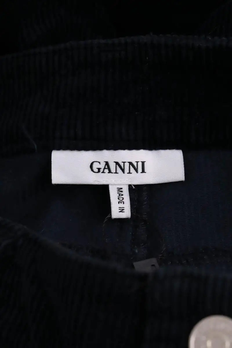 Pantalon slim Ganni Bleu en Coton