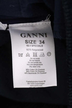 Pantalon slim Ganni Bleu en Coton