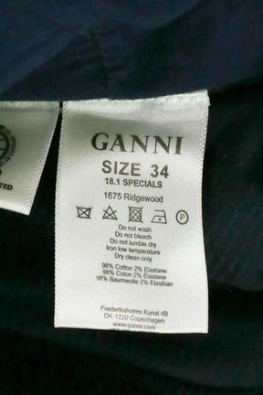 Pantalon slim Ganni Bleu en Coton