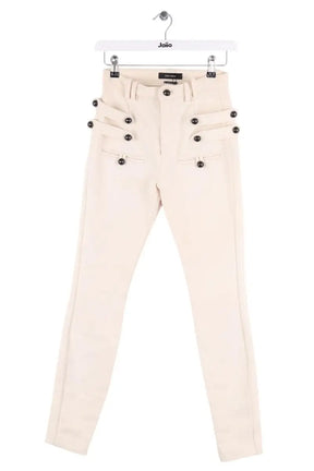 Pantalon slim Isabel Marant Ecru en Coton, taille S - Seconde Main