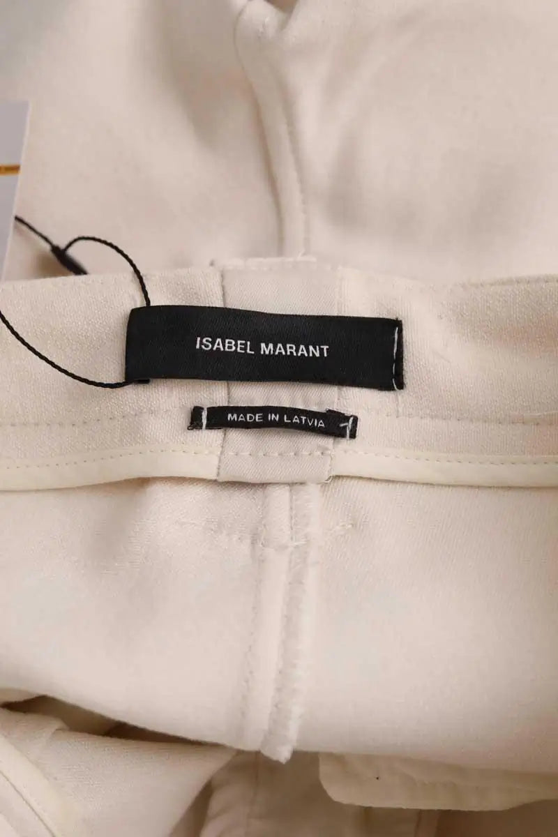Pantalon slim Isabel Marant Ecru en Coton