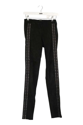 Pantalon slim Isabel Marant Noir en Daim, taille M - Seconde Main