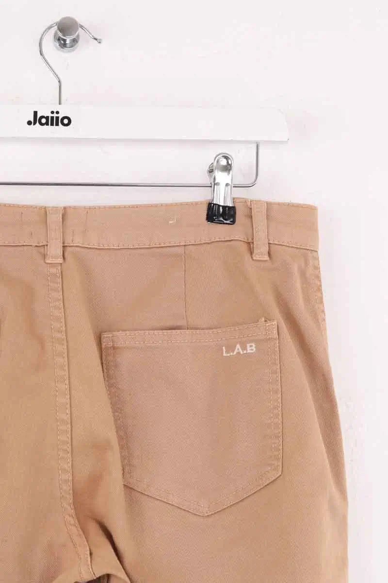 Pantalon slim Labdip Beige en Coton