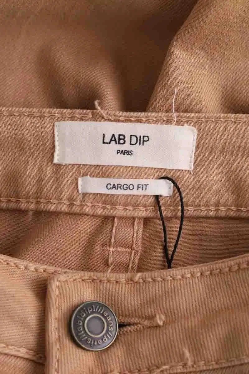 Pantalon slim Labdip Beige en Coton