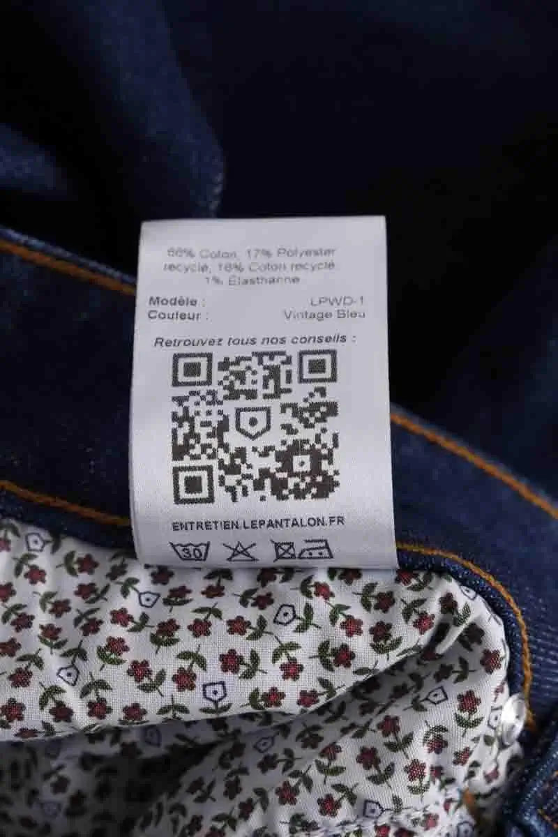 Pantalon slim Lepantalon Bleu en Coton