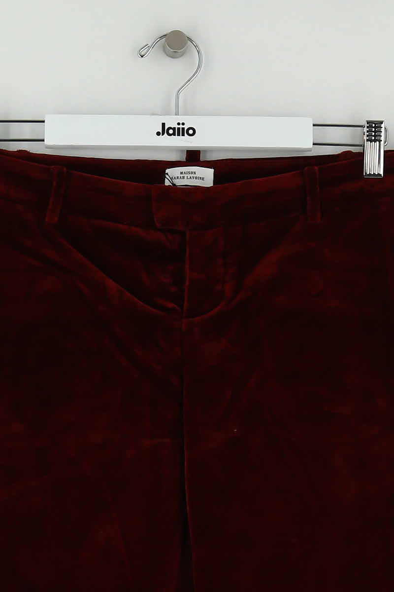 Pantalon slim Maison Sarah Lavoine Bordeaux en Coton