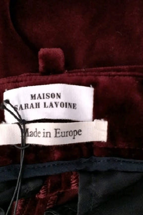 Pantalon slim Maison Sarah Lavoine Bordeaux en Coton