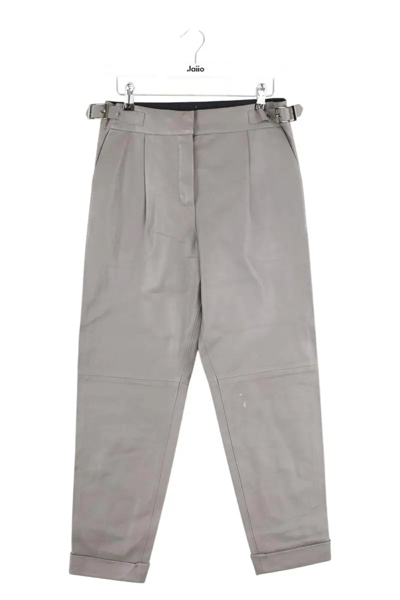Pantalon slim Maison Ullens Gris en Cuir, taille M - Seconde Main