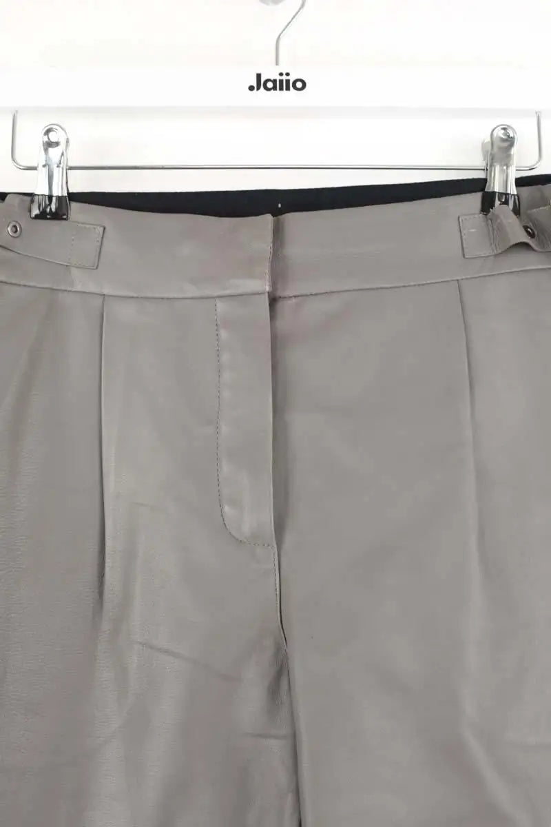 Pantalon slim Maison Ullens Gris en Cuir