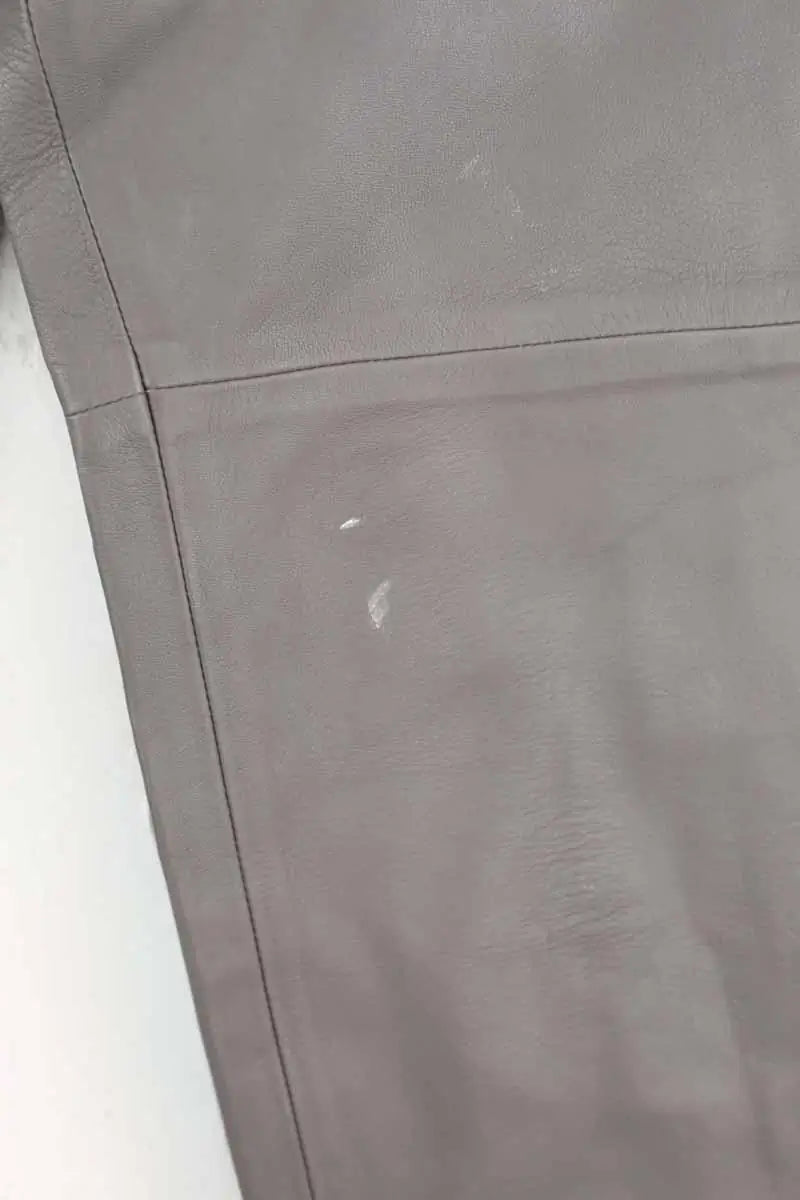 Pantalon slim Maison Ullens Gris en Cuir