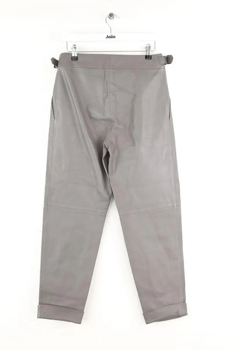 Pantalon slim Maison Ullens Gris en Cuir
