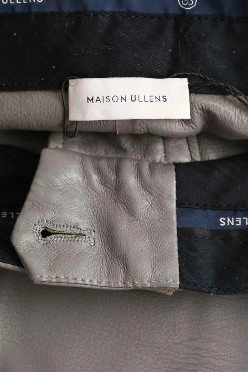 Pantalon slim Maison Ullens Gris en Cuir