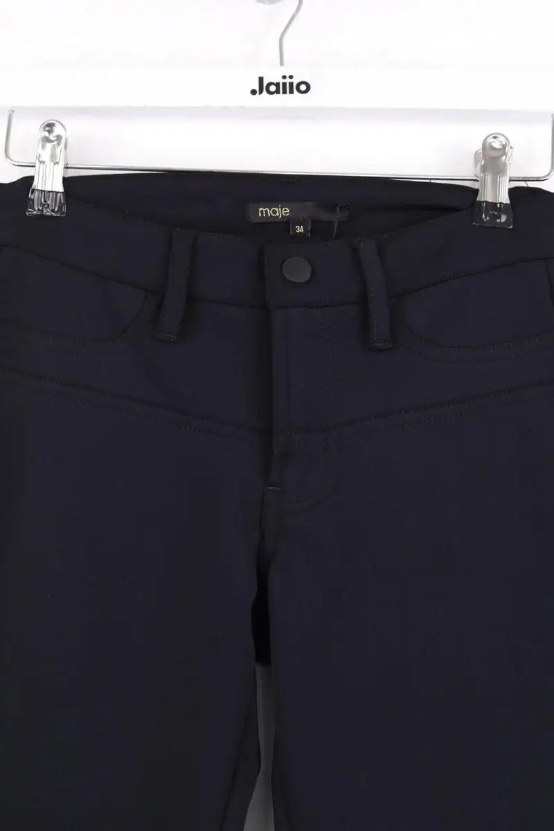 Pantalon slim Maje Duc Noir en Synthétique