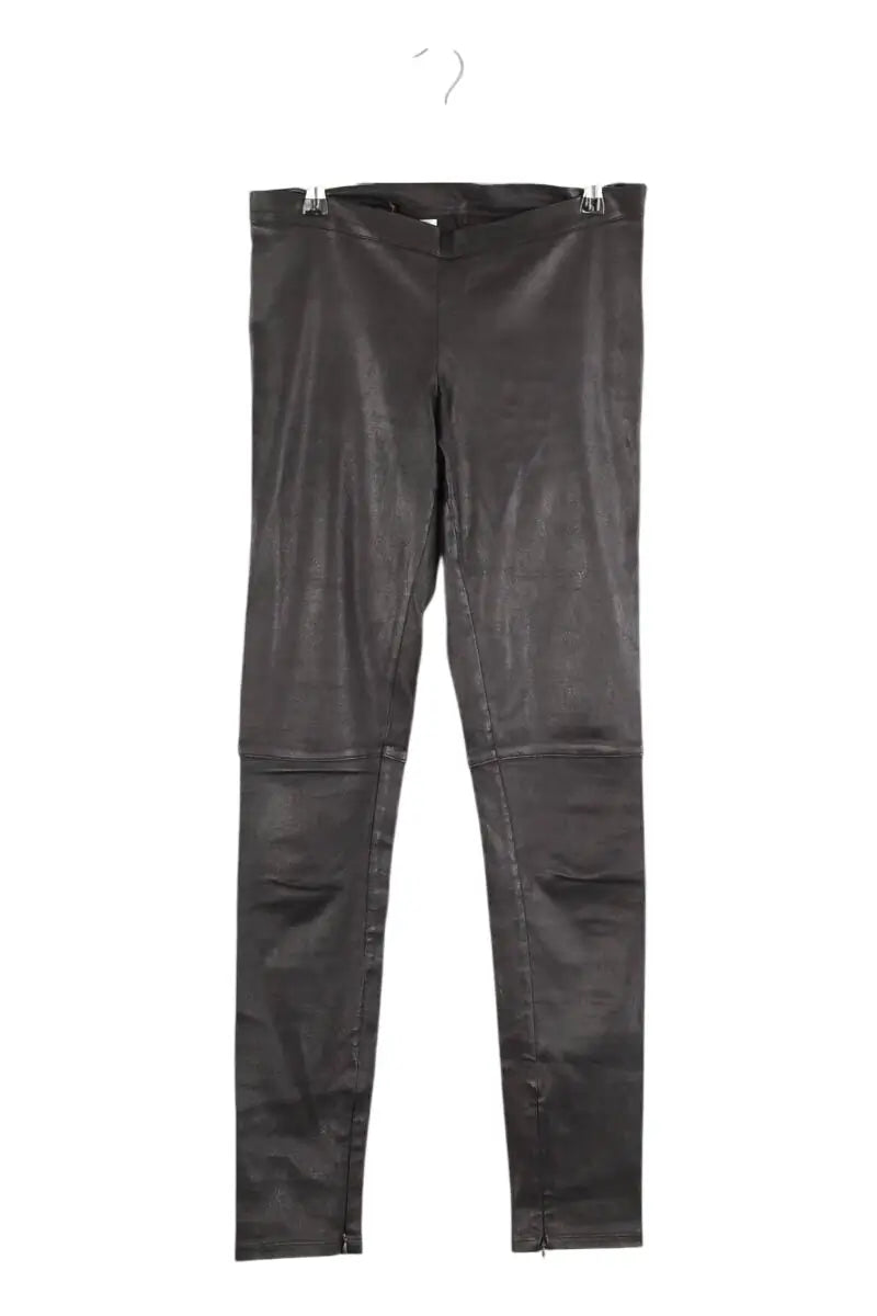 Pantalon slim Maje Noir en Cuir, taille M - Seconde Main
