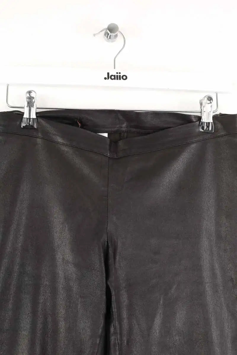 Pantalon slim Maje Noir en Cuir